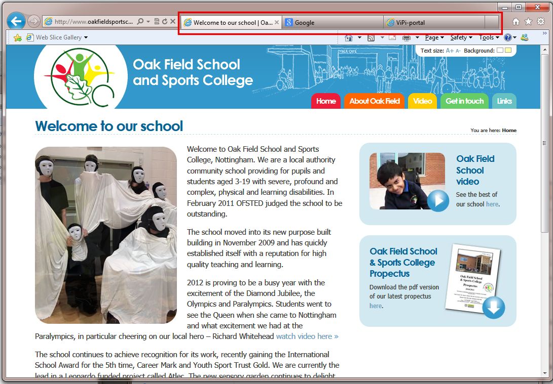 A browser window showing 3 different tabs. the user can quickly switch between the 3 different web pages open.